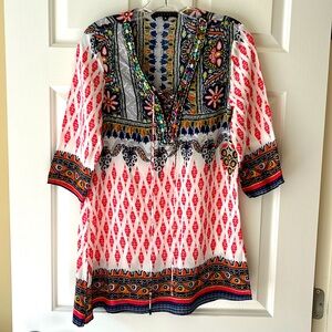 Colorful Beaded Boho Tunic